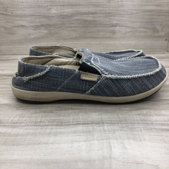 Gecko Man Shoes Mens 12 Walk Hero Blue Sip On Casual Ortho Canvas Loafers - Picture 1 of 11